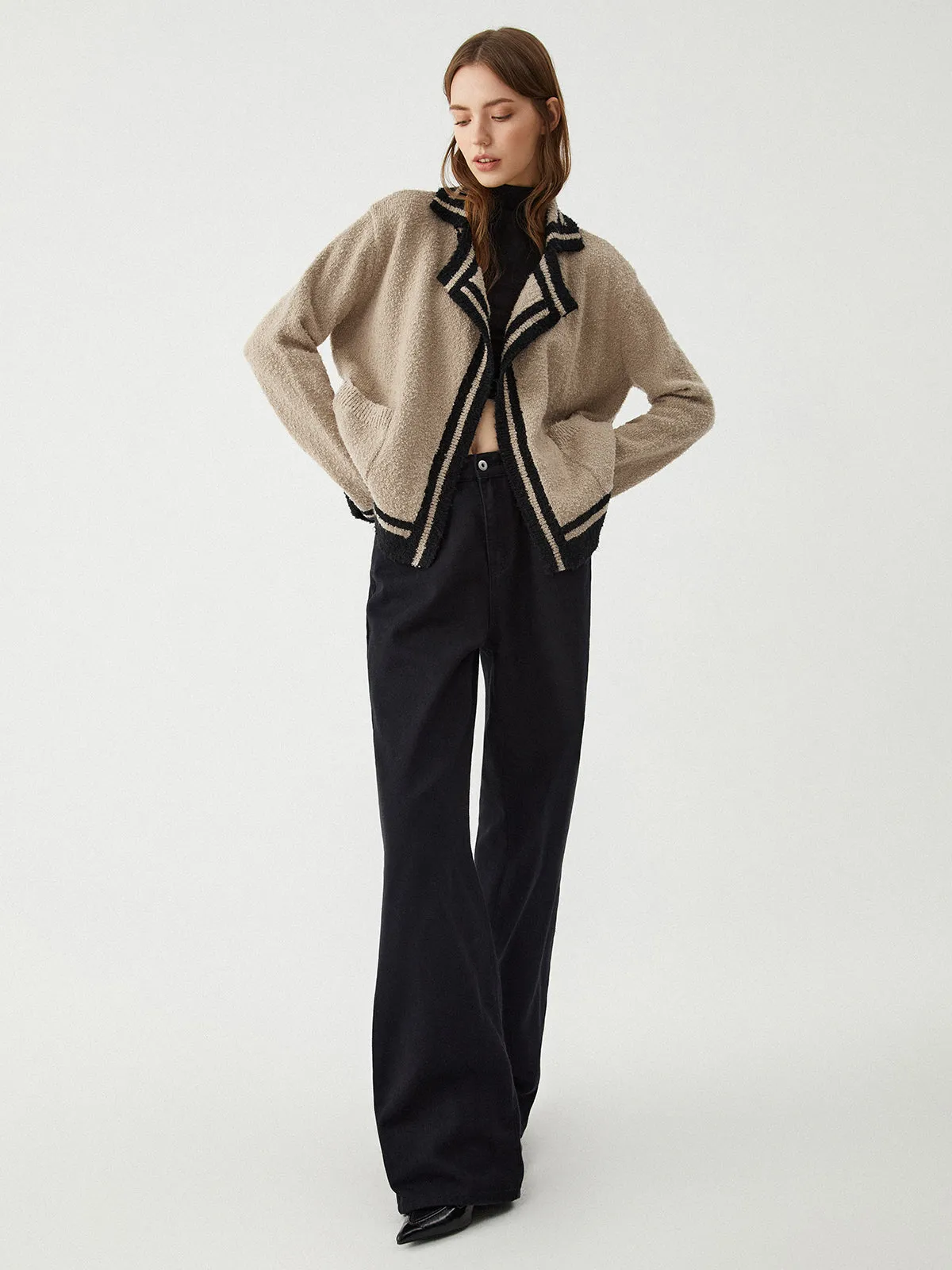 Contrast Trim Knit Cardigan sold by COMMENSE product image thumbnail 2