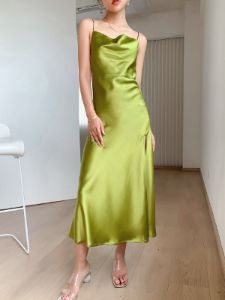 Cowl Neck Slip Satin Midi Dress sold by COMMENSE