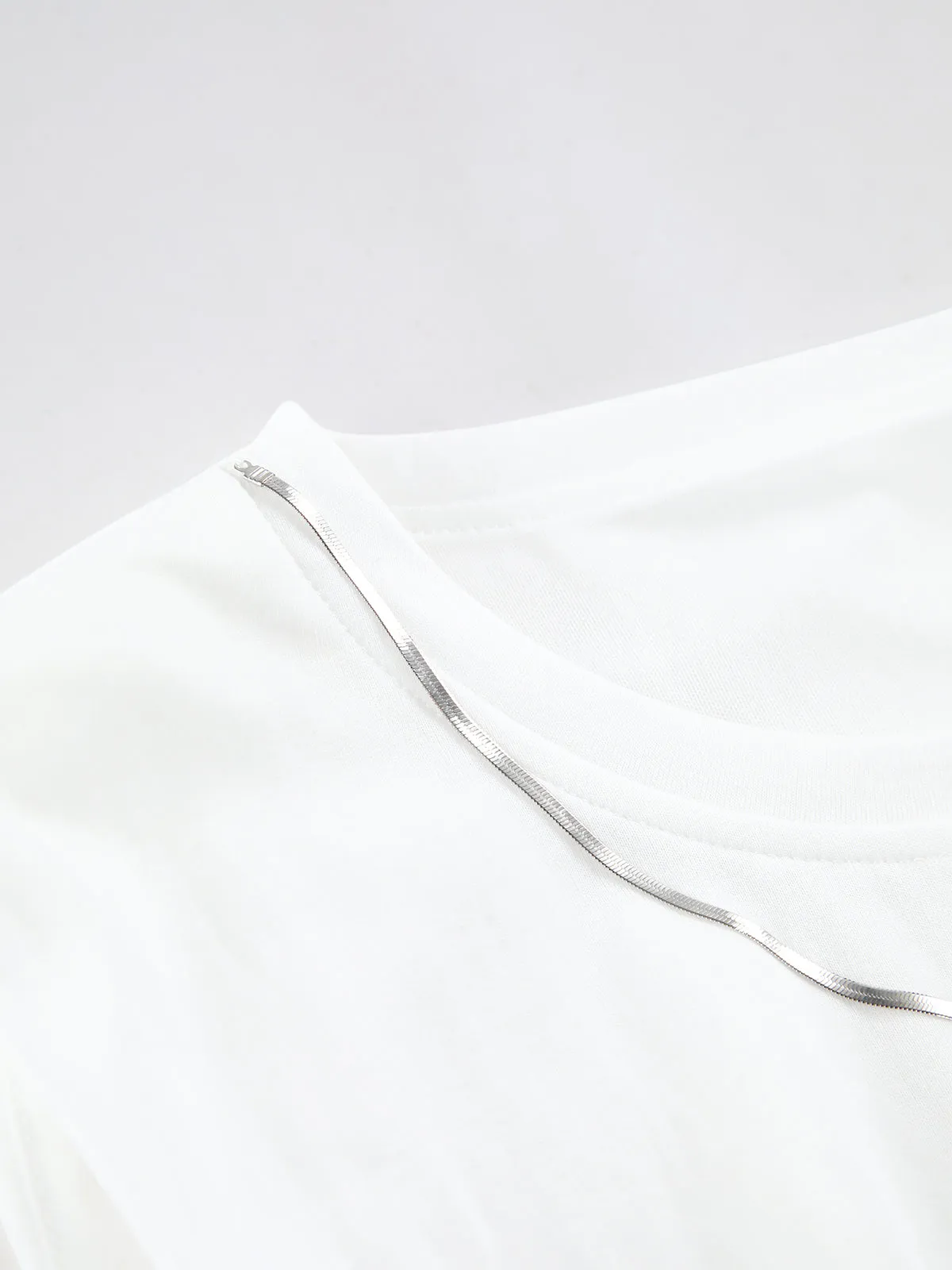 Pure Cotton Metal Chain Detail Tank Top sold by COMMENSE product image thumbnail 5