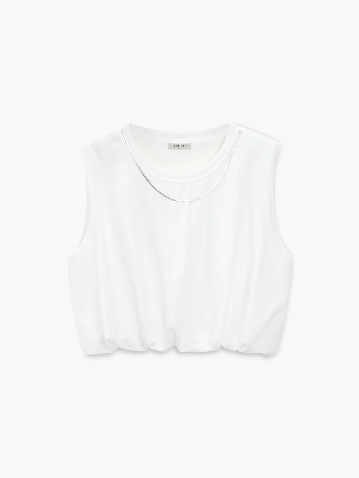 Pure Cotton Metal Chain Detail Tank Top sold by COMMENSE product image thumbnail 3