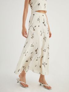 Embroidered Floral Long Skirt sold by COMMENSE