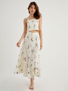 Embroidered Floral Long Skirt sold by COMMENSE