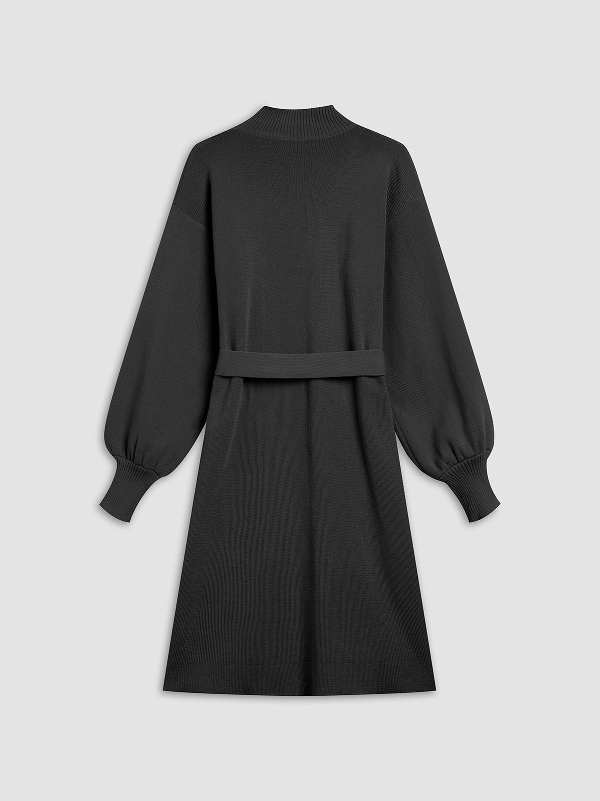 Solid Belted Sweater Dress sold by COMMENSE product image thumbnail 6