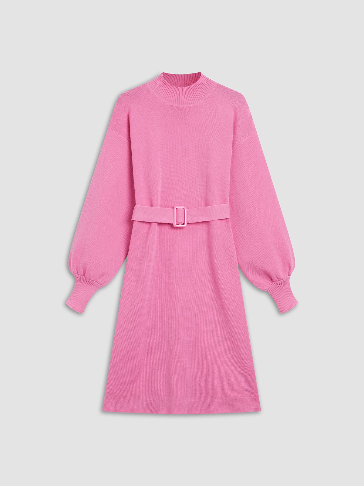 Solid Belted Sweater Dress sold by COMMENSE