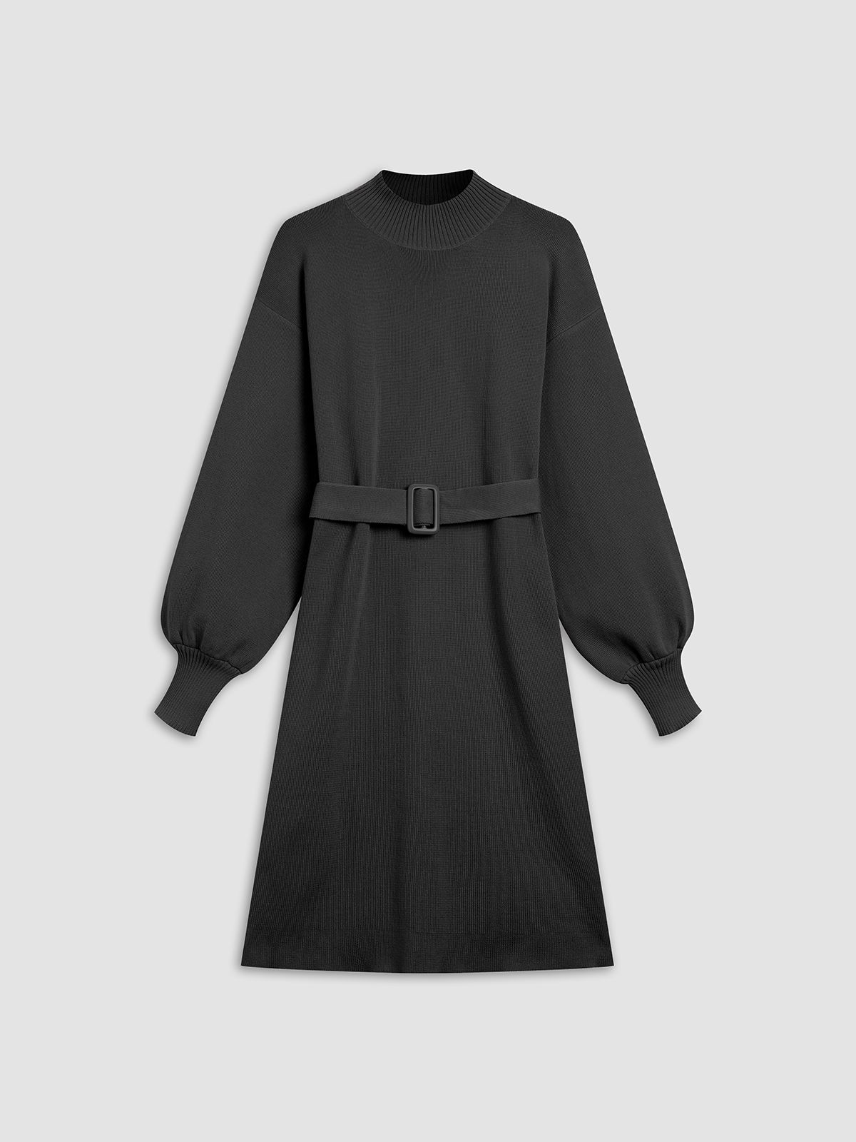 Solid Belted Sweater Dress sold by COMMENSE product image thumbnail 5