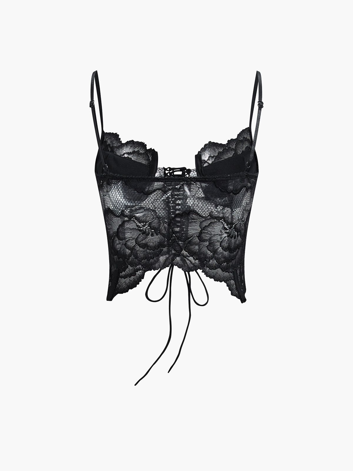 Lace Tie Corset Crop Cami Top sold by COMMENSE product image thumbnail 3