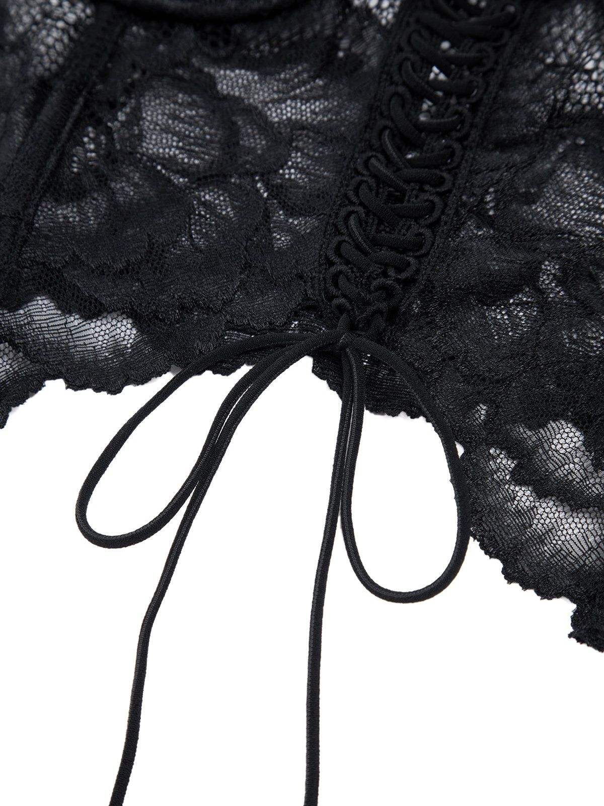 Lace Tie Corset Crop Cami Top sold by COMMENSE product image thumbnail 4
