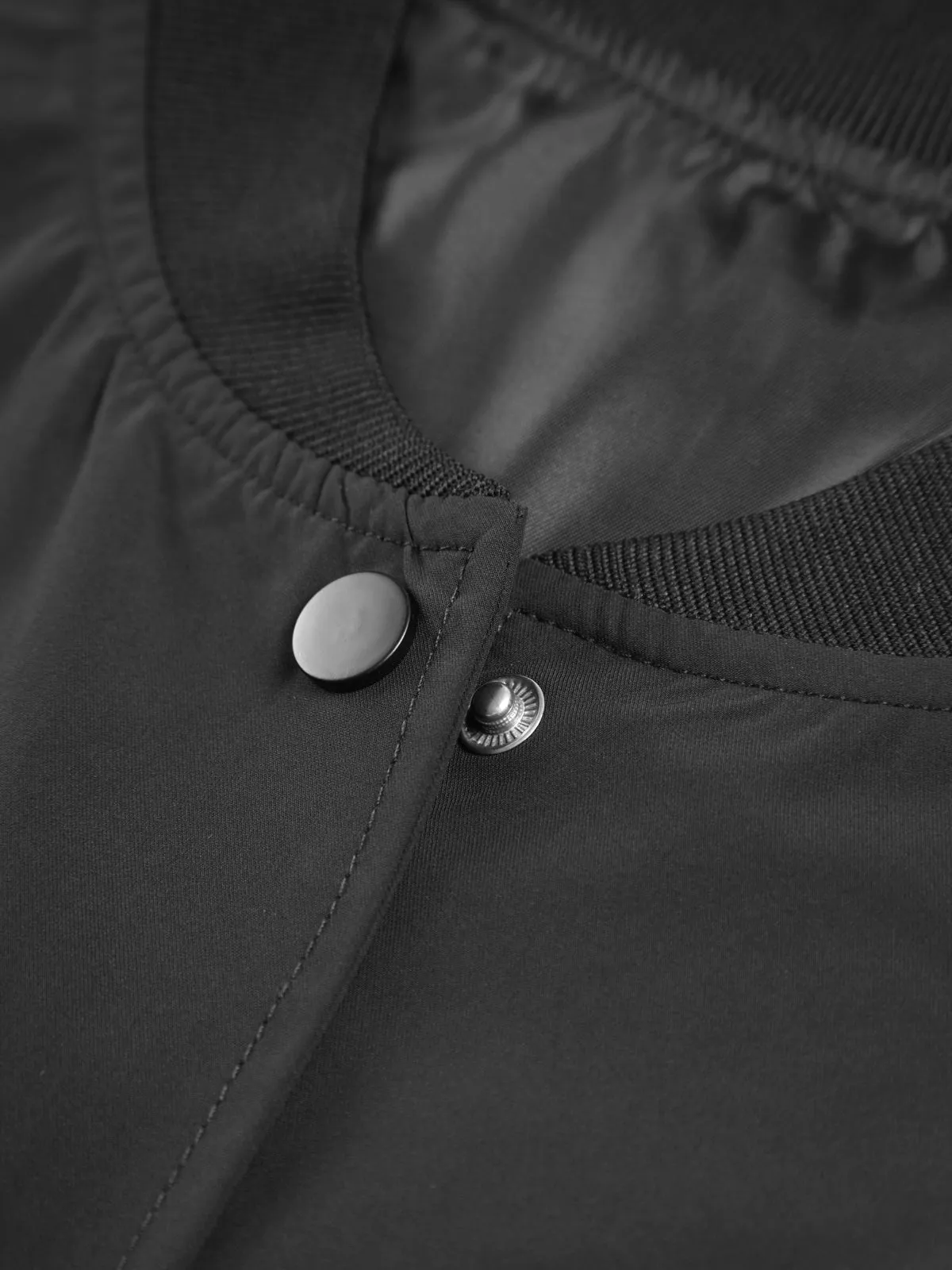 Rib Trim Crop Bomber Jacket sold by COMMENSE product image thumbnail 3