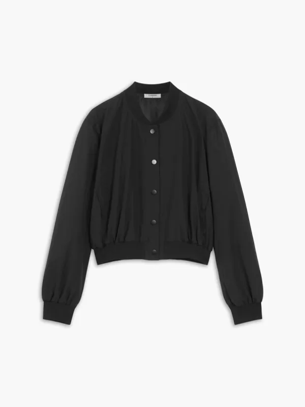 Rib Trim Crop Bomber Jacket sold by COMMENSE
