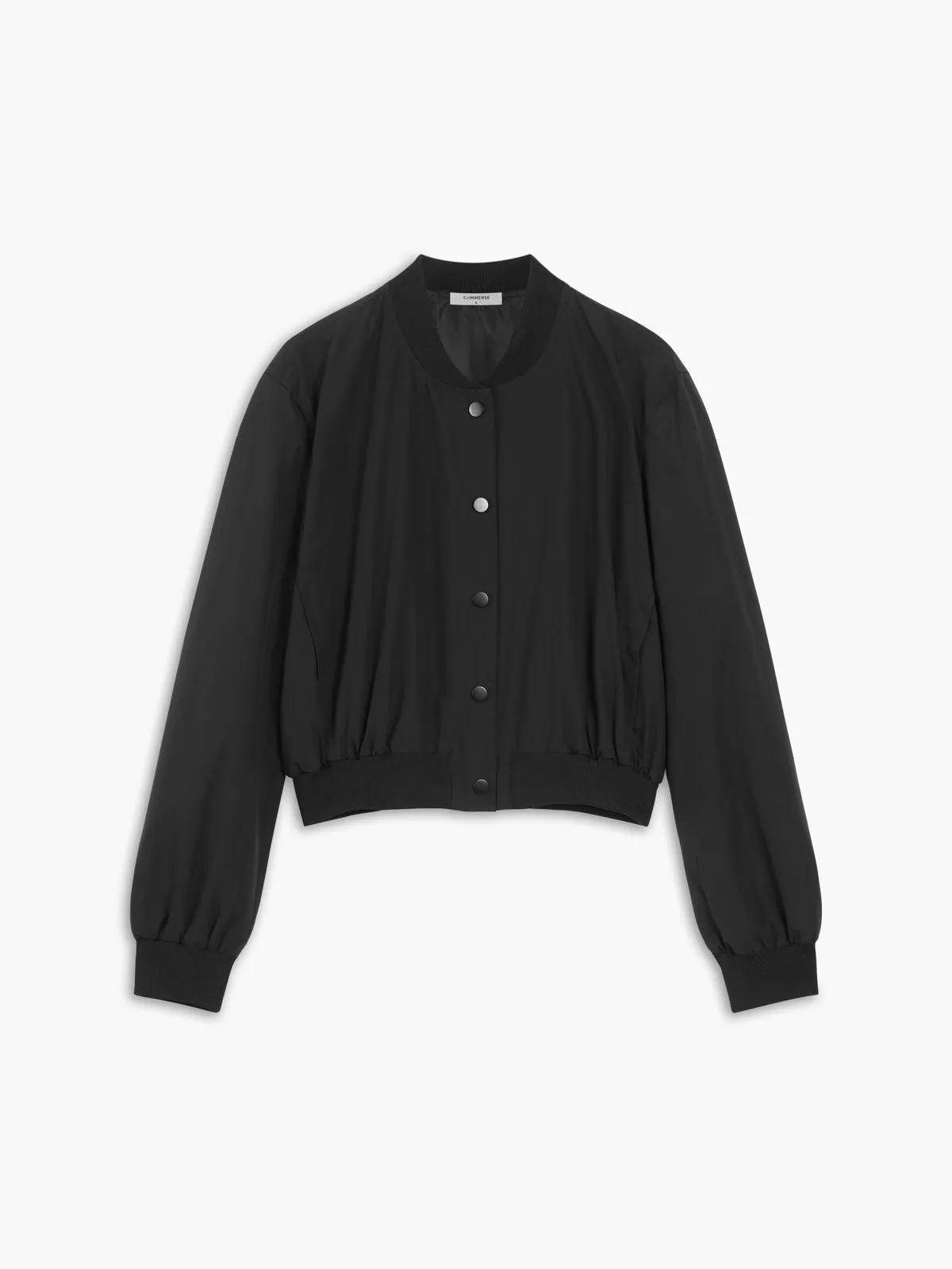 Rib Trim Crop Bomber Jacket sold by COMMENSE