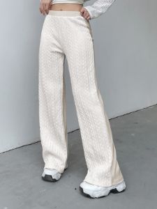 Cable Knit Wide Leg Pants sold by COMMENSE