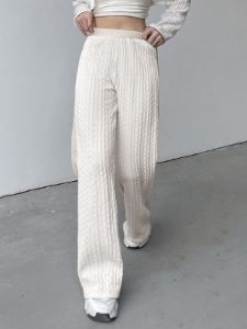 Cable Knit Wide Leg Pants sold by COMMENSE