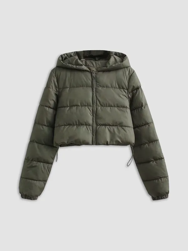 Brownie Collared Puffer Hoodie Jacket sold by COMMENSE