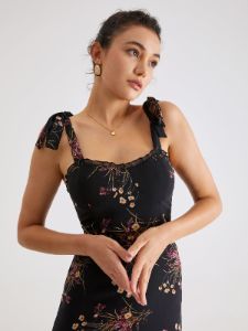 Ruffle Ditsy Floral Midi Dress sold by COMMENSE