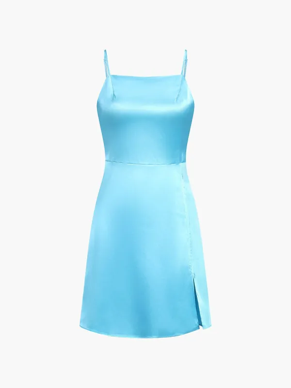 Satin Zippered Short Dress sold by COMMENSE