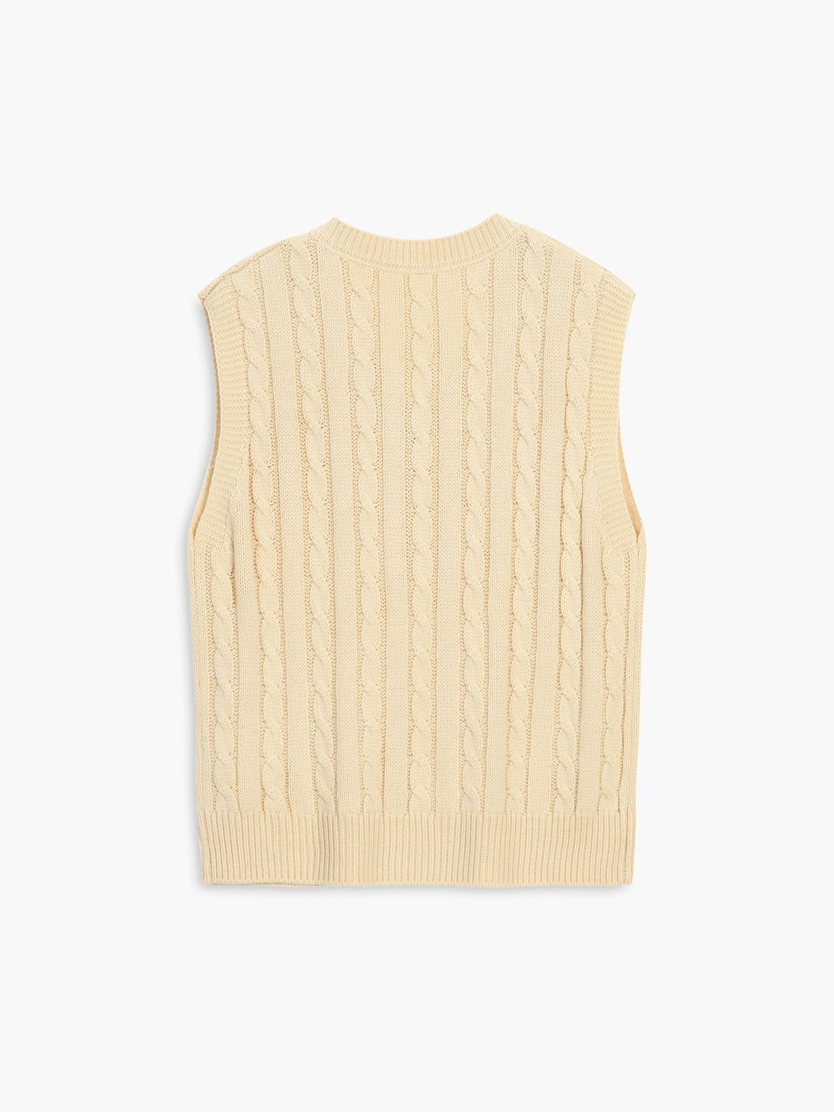 Free Feeling Cable Knit Sweater Vest sold by COMMENSE product image thumbnail 2
