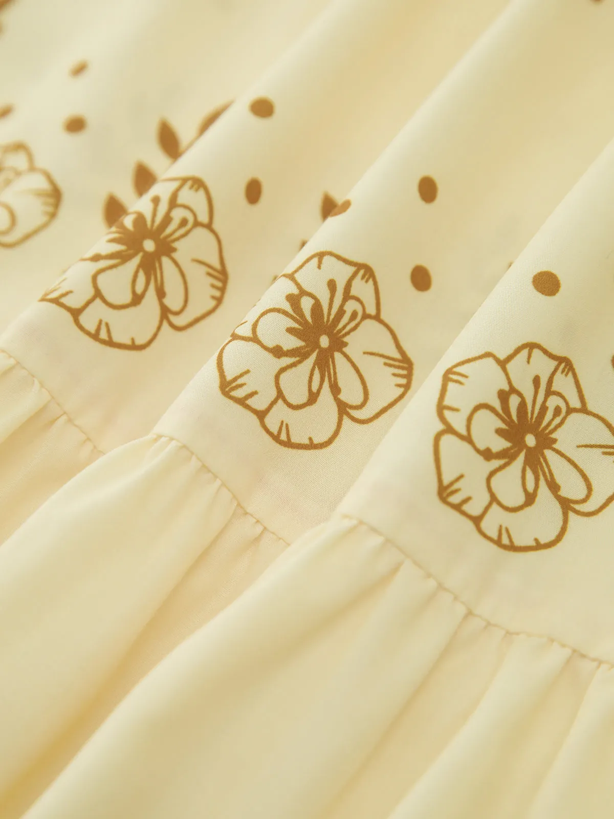 Floral Print V-Neck Cami Knotted Long Dress sold by COMMENSE product image thumbnail 3