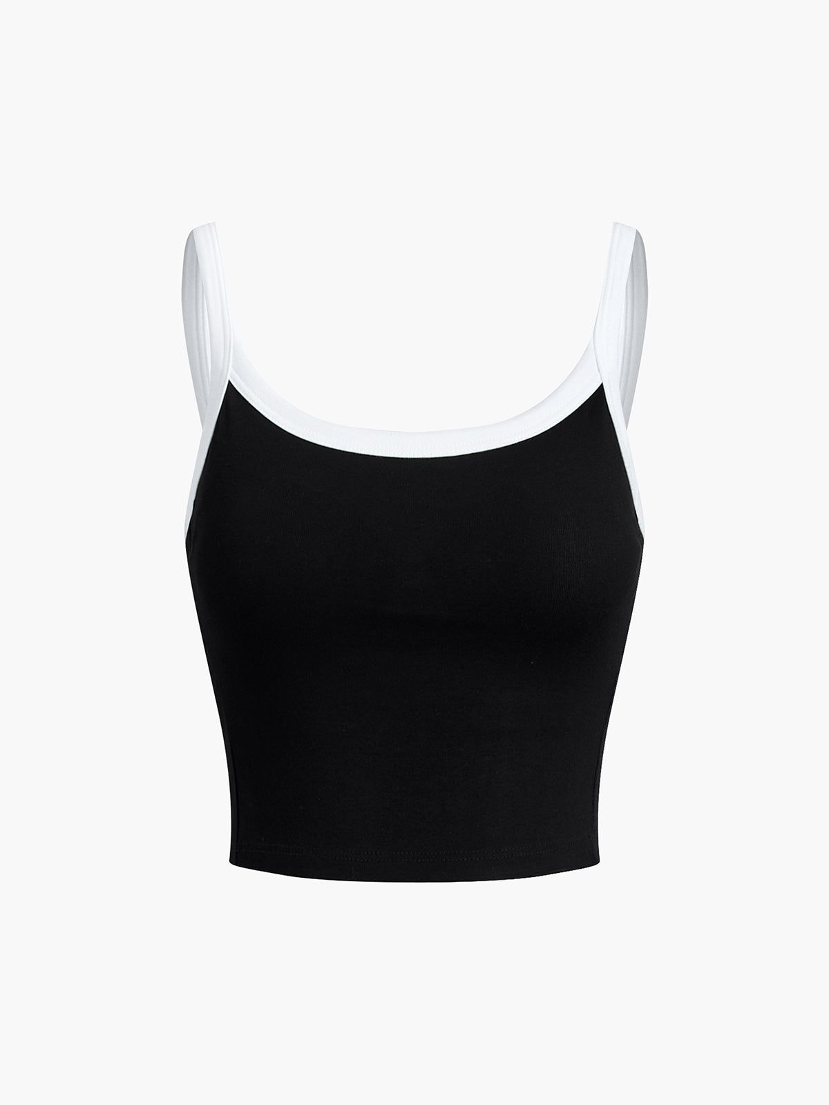 Contrast Trim Padded Crop Top sold by COMMENSE product image thumbnail 2