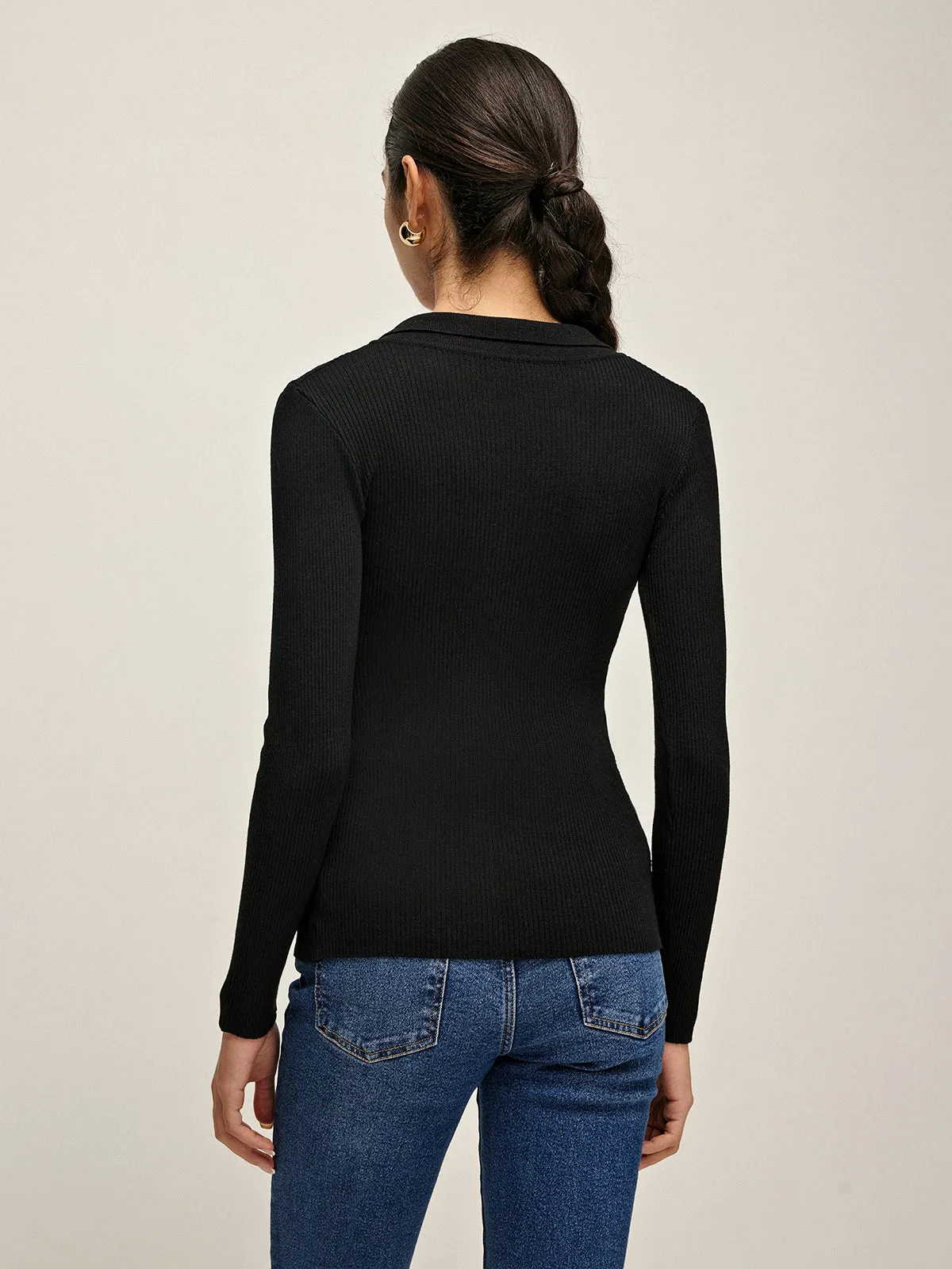 Plain Lapel Button Cardigan sold by COMMENSE product image thumbnail 5