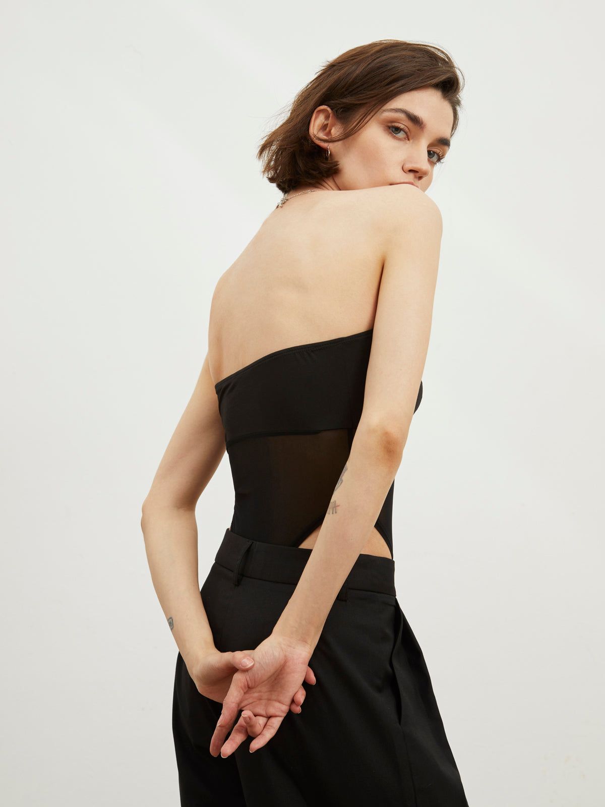 Mesh Panel Tube Bodysuit sold by COMMENSE product image thumbnail 3