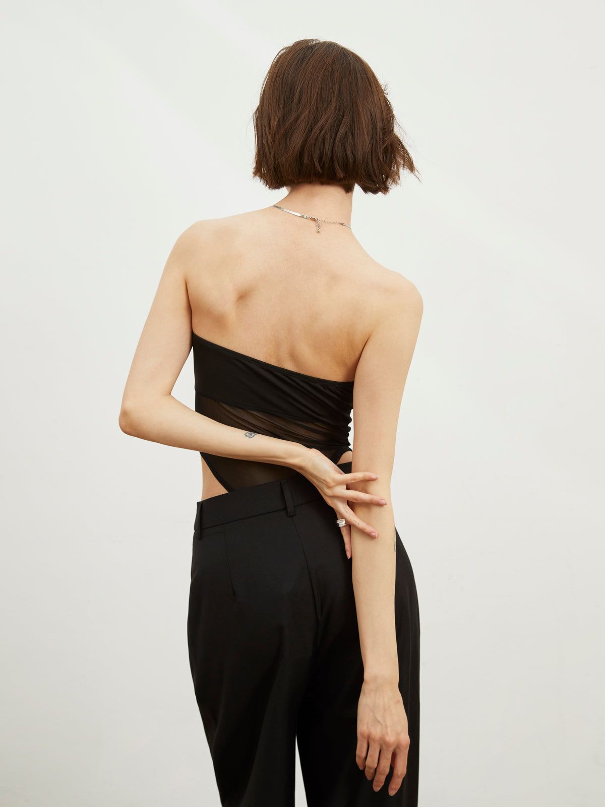 Mesh Panel Tube Bodysuit sold by COMMENSE product image thumbnail 4