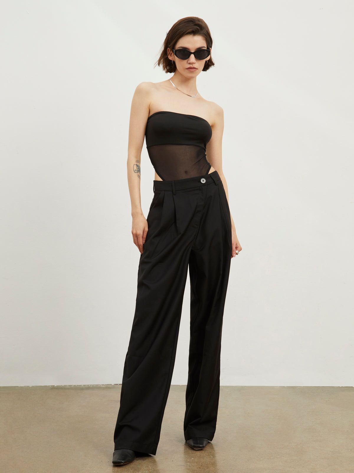 Mesh Panel Tube Bodysuit sold by COMMENSE product image thumbnail 2