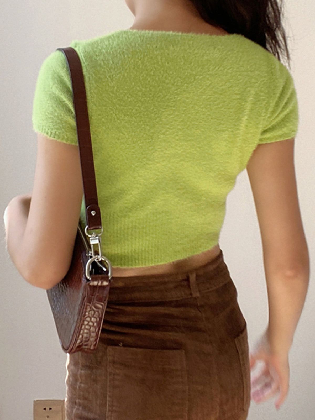 Spring Melody Square Neck Crop Knit Top sold by COMMENSE product image thumbnail 2