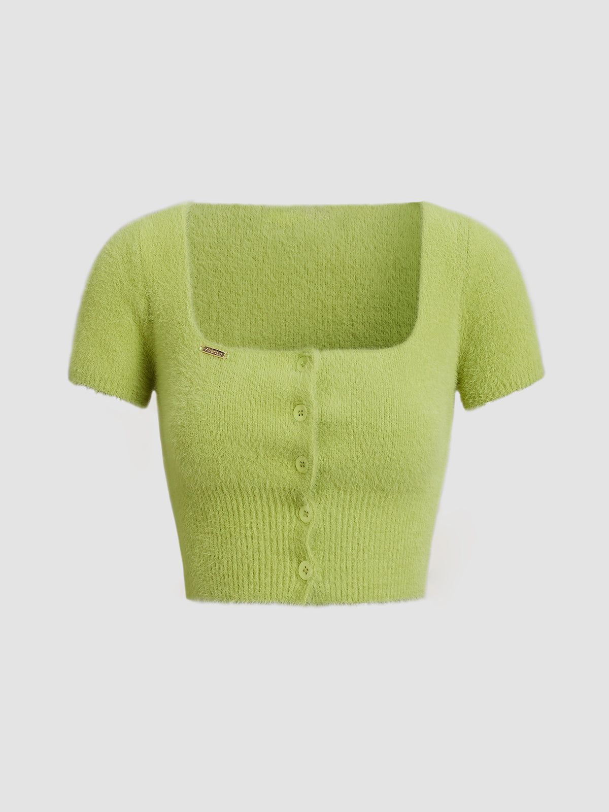 Spring Melody Square Neck Crop Knit Top sold by COMMENSE product image thumbnail 3