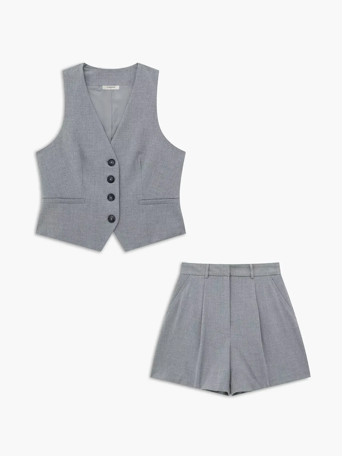 V-neck Woven Fabric Casual Shorts Set sold by COMMENSE product image thumbnail 5