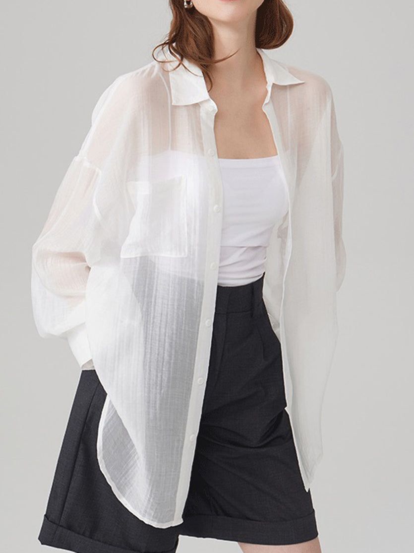 Oversized Sheer Shirt sold by COMMENSE