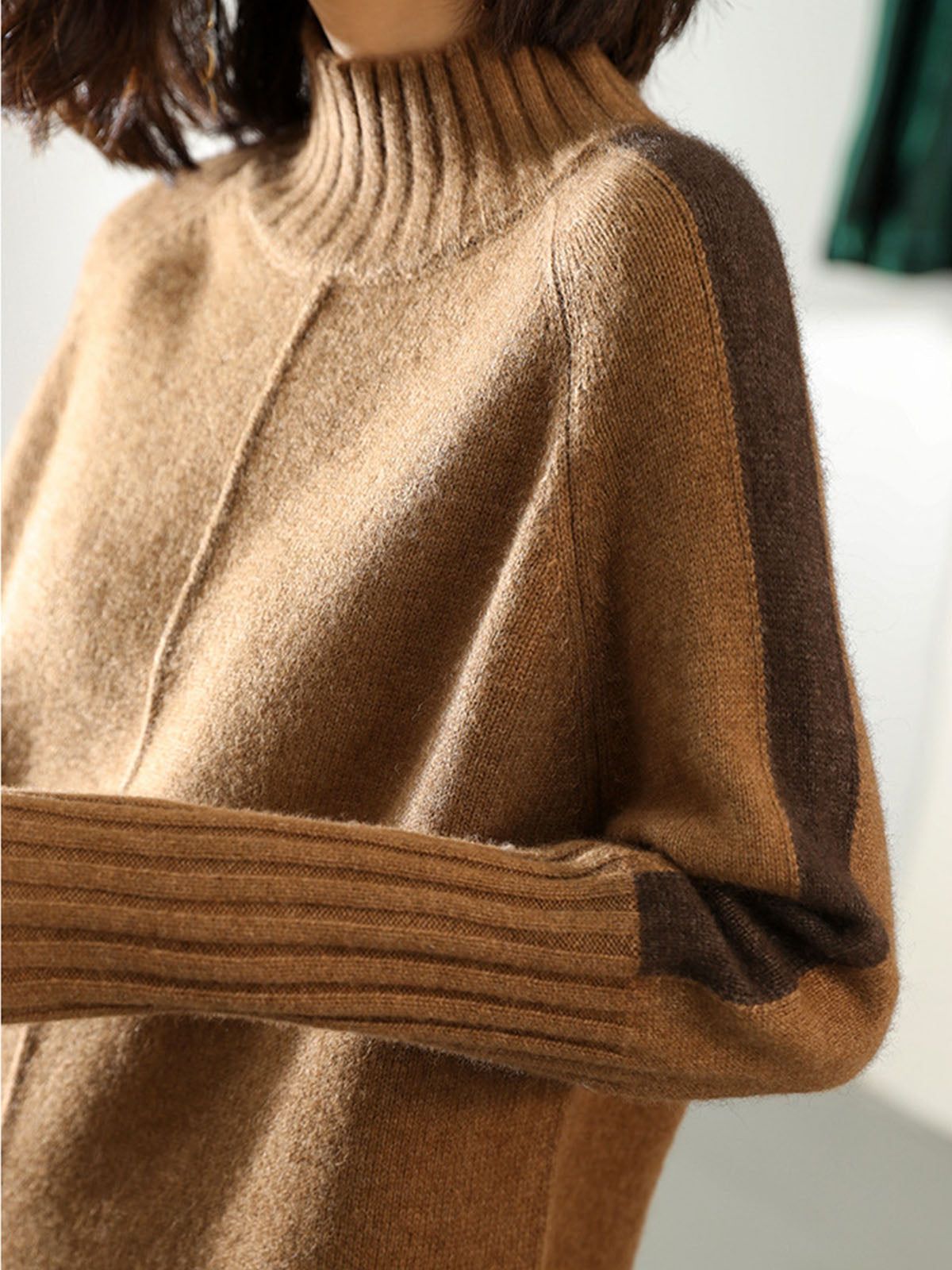 Two Tone Mockneck Sweater Dress sold by COMMENSE product image thumbnail 2