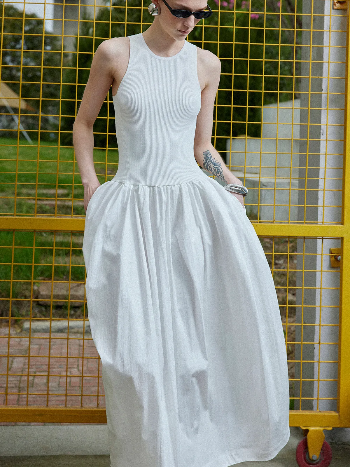 Sleeveless Knit Pockets Dress sold by COMMENSE product image thumbnail 2