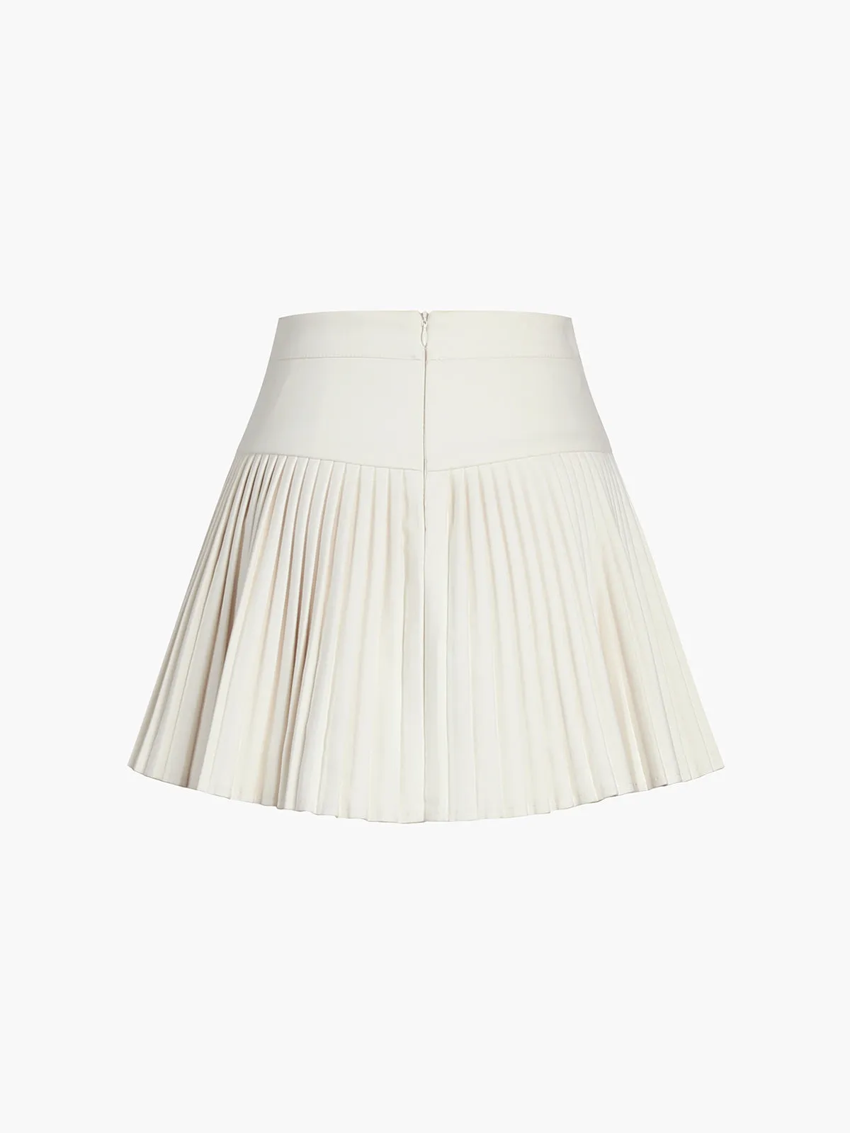 Golden Button Pleated Mini Skirt sold by COMMENSE product image thumbnail 2
