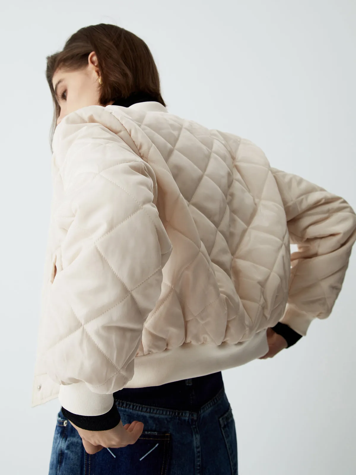 Creamy Lightweight Quilted Coat sold by COMMENSE product image thumbnail 4