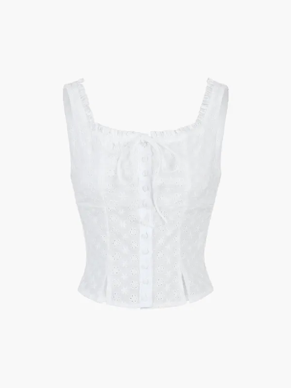 Coastal Cowgirl Eyelet Crop Tank Top sold by COMMENSE