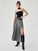 Pleated Split Maxi Skirt Without Belt sold by COMMENSE