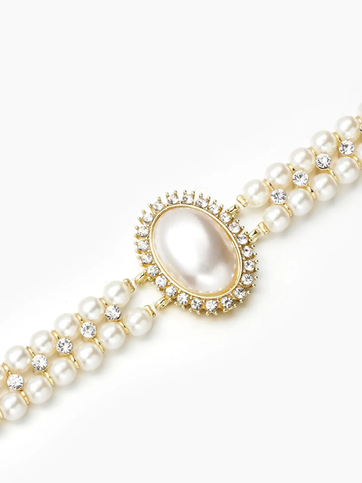 Vintage Double Layer Faux Pearl Choker Necklace sold by COMMENSE product image thumbnail 4