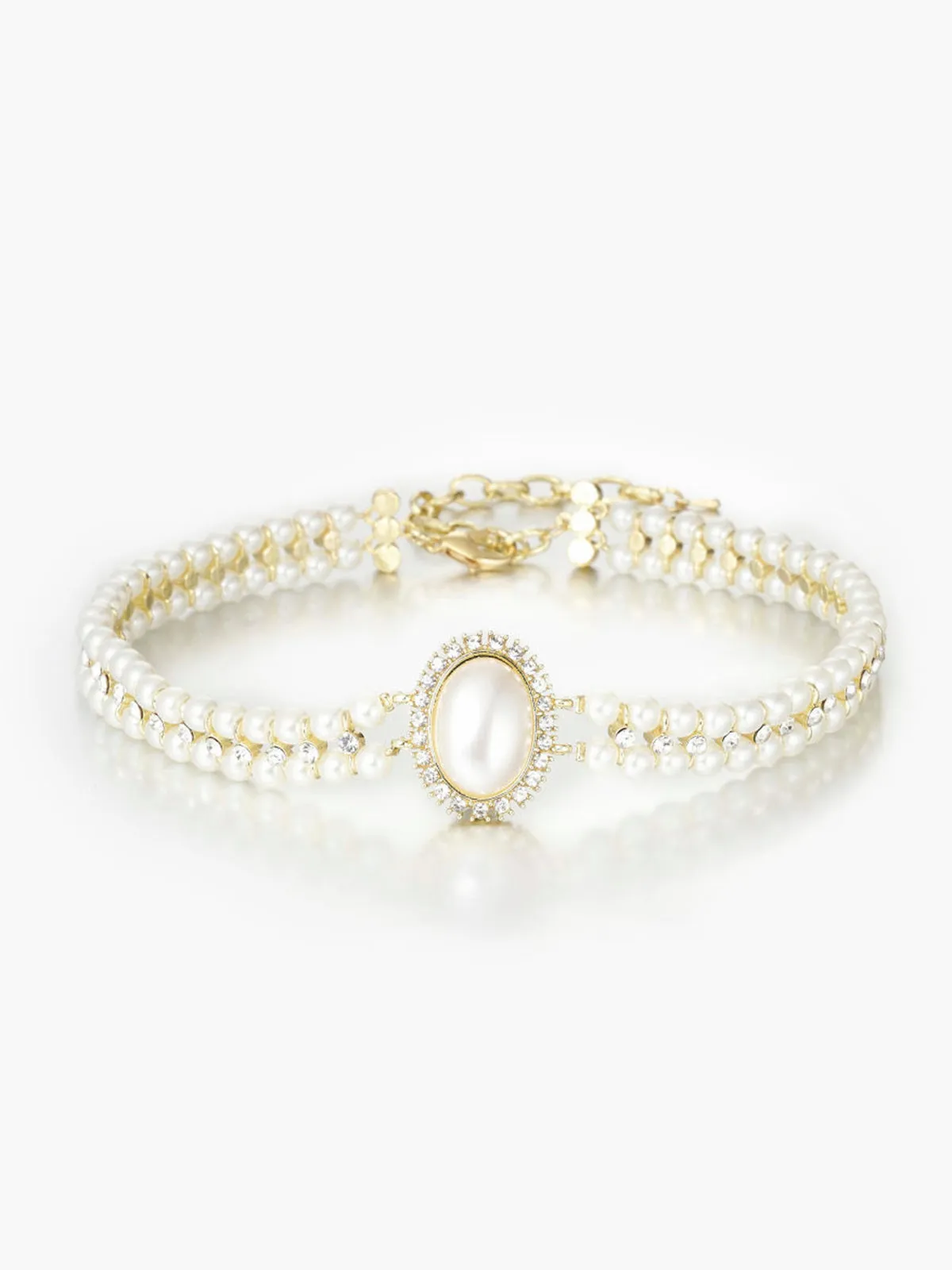 Vintage Double Layer Faux Pearl Choker Necklace sold by COMMENSE