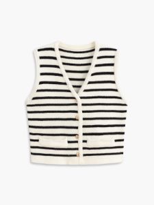 Old Money Aesthetics Stripe Sweater Vest sold by COMMENSE