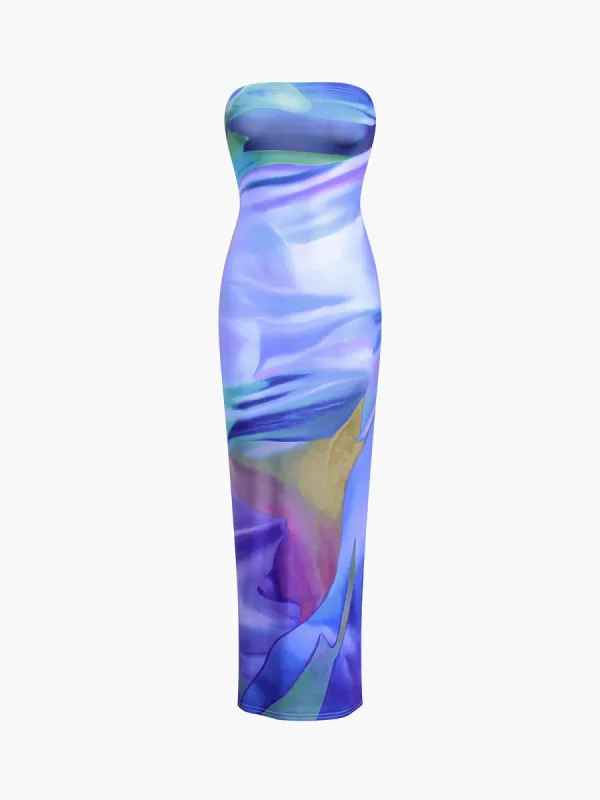 Lavender Sea Tube Long Dress made by COMMENSE