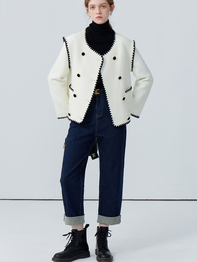 Embroidered Trim Coat sold by COMMENSE product image thumbnail 5