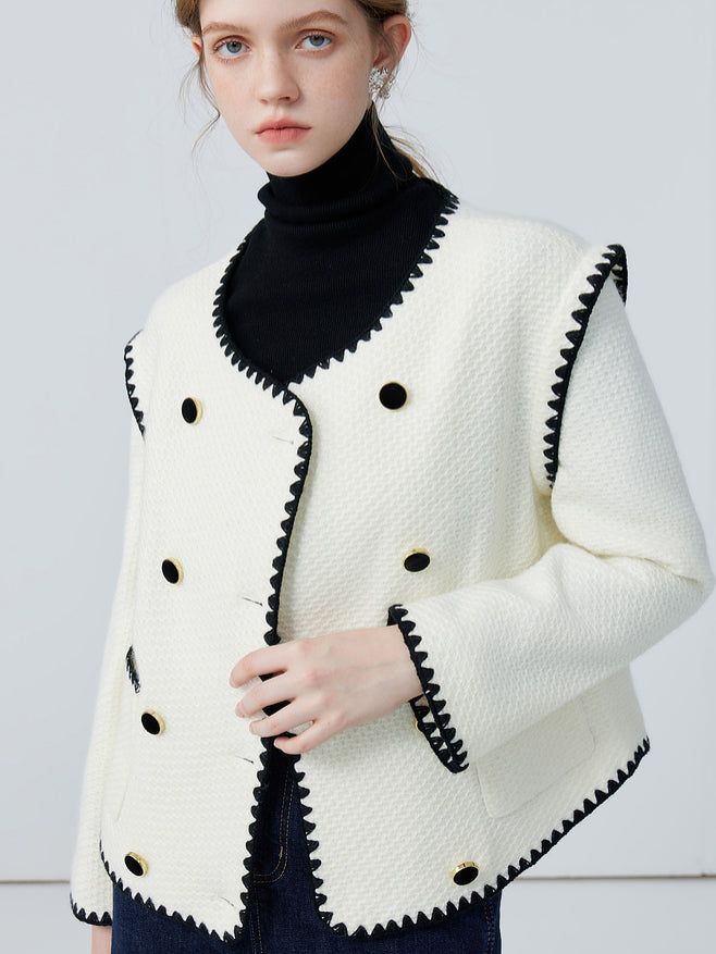 Embroidered Trim Coat sold by COMMENSE product image thumbnail 2