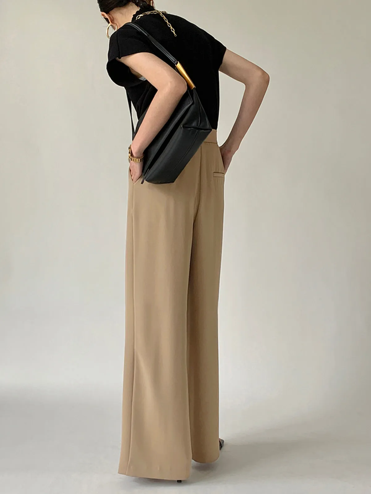 Tie Waist Flowy Wide Leg Dress Pants sold by COMMENSE product image thumbnail 3