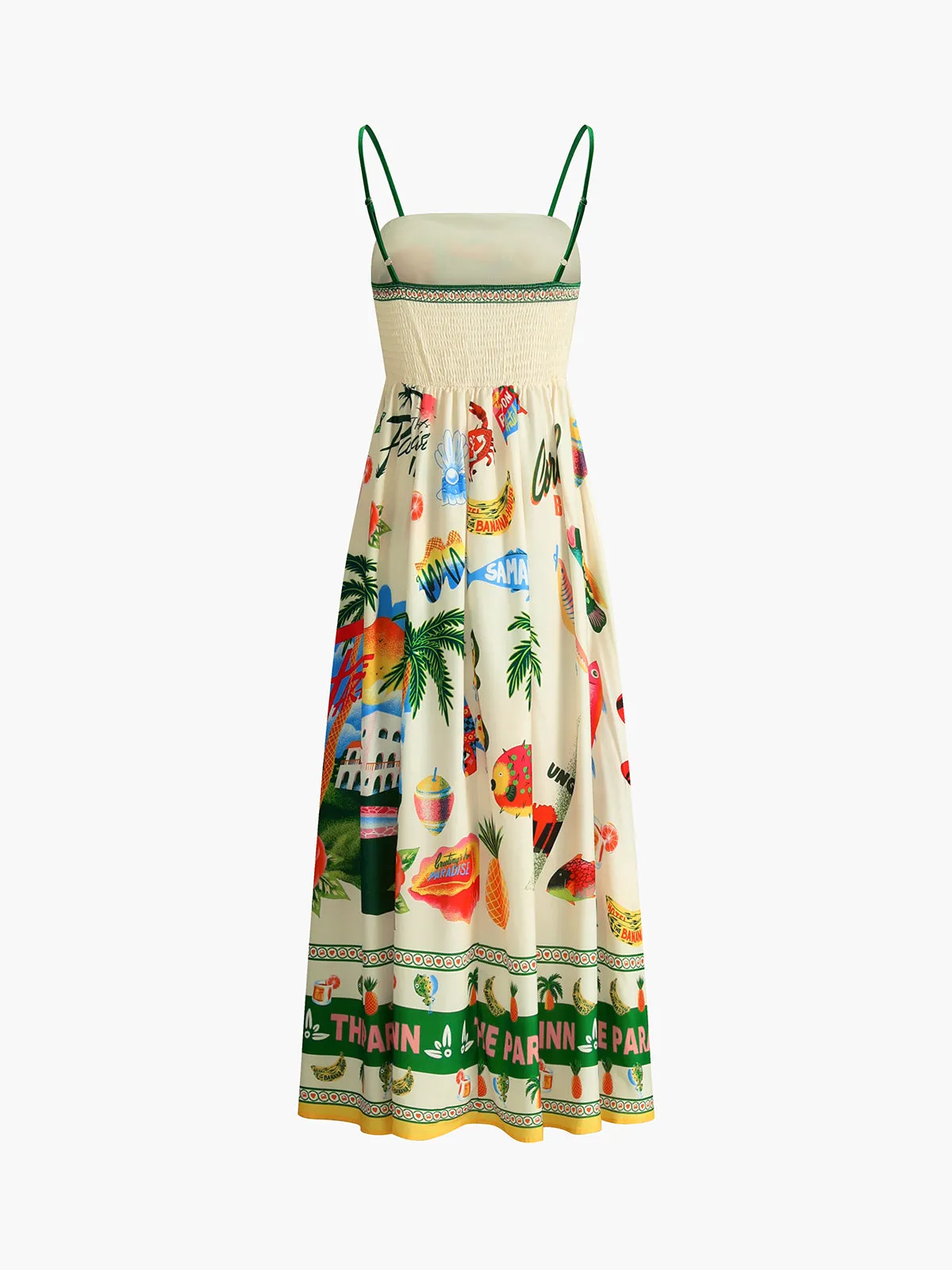 Paradise Print Vacation Cami Long Dress sold by COMMENSE product image thumbnail 2