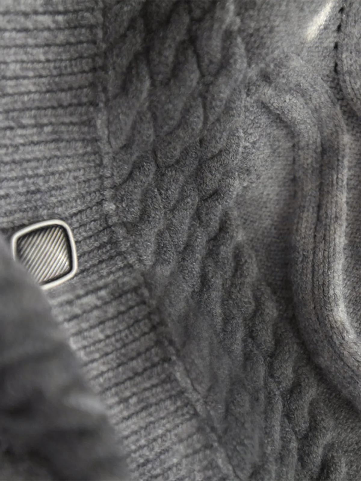 Knit Cable Button Detail Cardigan sold by COMMENSE product image thumbnail 5