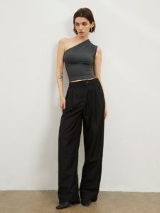 One Shoulder Crop Top sold by COMMENSE