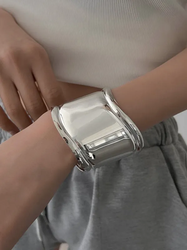 Metallic Wide Cuff Bracelet sold by COMMENSE