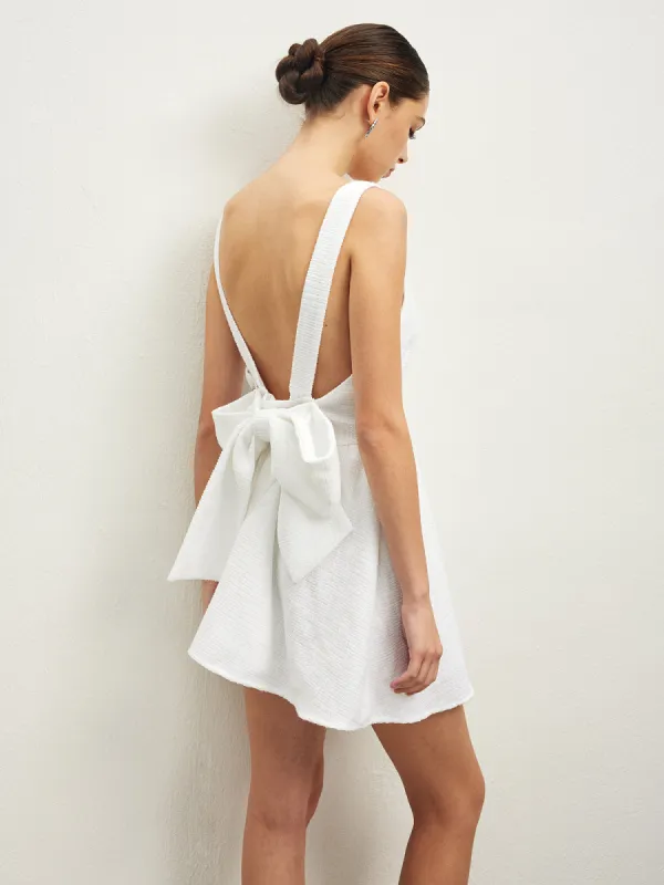 Tweed Backless Bow Short Dress sold by COMMENSE