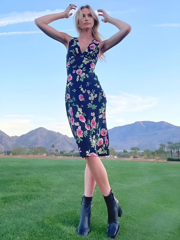 Bloom Floral Print Midi Dress sold by COMMENSE