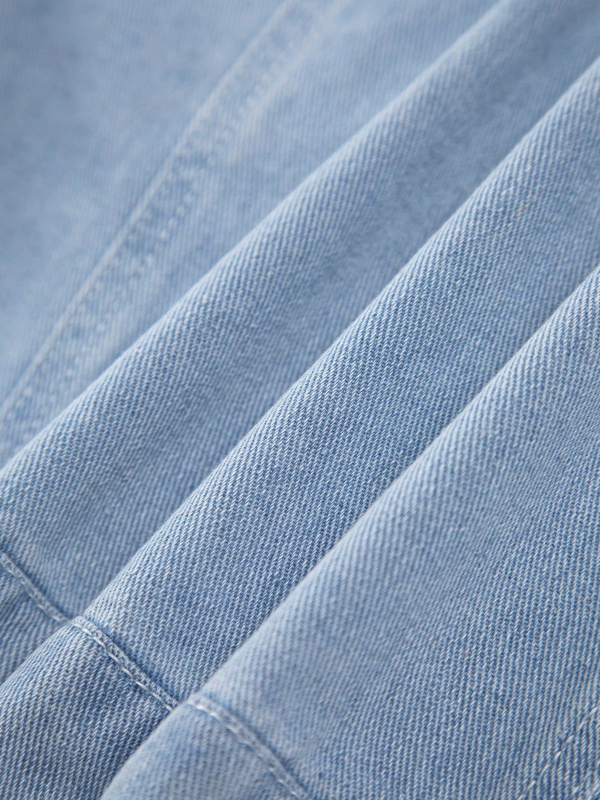 Light Blue Cotton Crop Denim Jacket sold by COMMENSE product image thumbnail 4